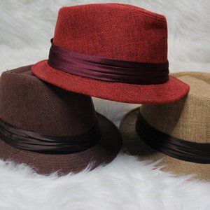 RED, CAMEL, AND CHOCOLATE FEDORA'S